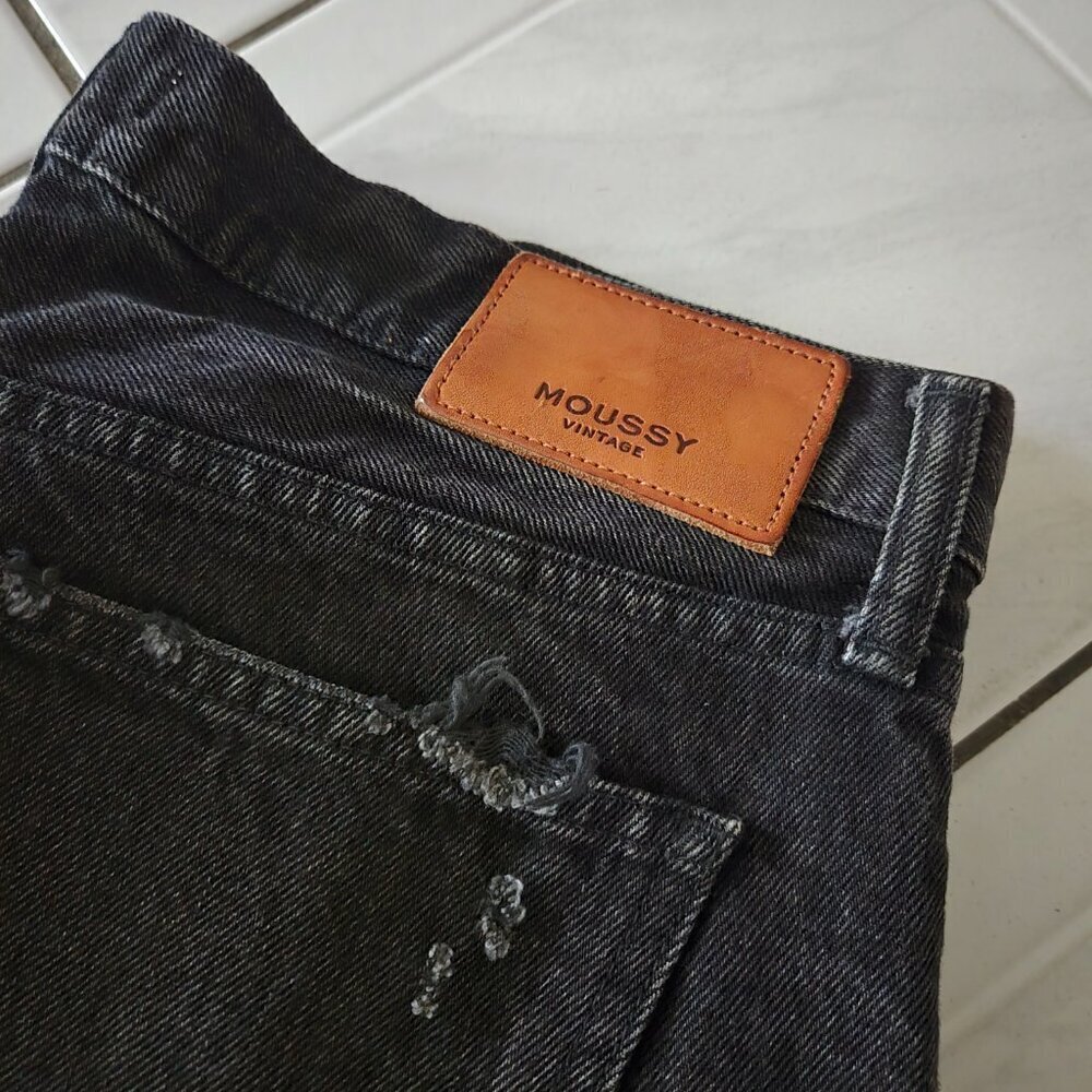 Moussy Vintage Staley Tapered Straight Leg Jeans Black 30 - Picture 2 of 5